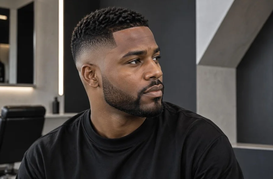 Fade Haircut With Line Up