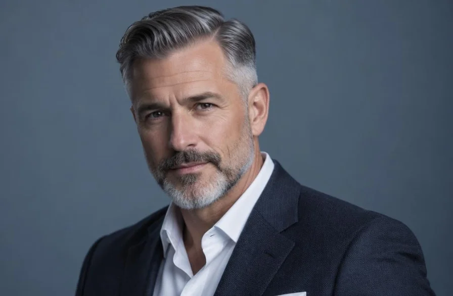 Low Fade for Gray Hair