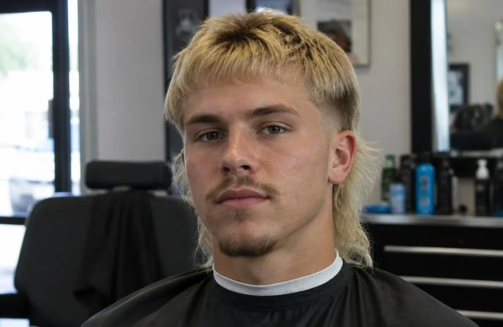 Blonde Mullet Low Taper Fade