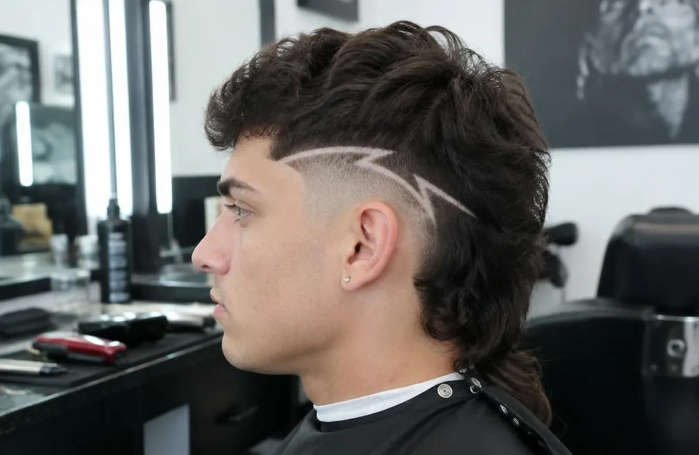 Mullet Low Taper Fade with Hair Design