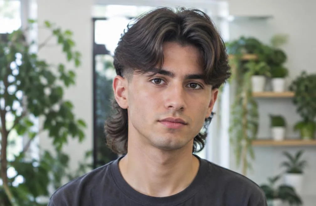 Mullet Low Taper Fade with Side Part