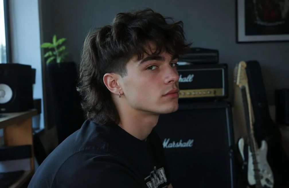 Wolf Cut Mullet with Low Taper Fade